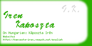 iren kaposzta business card